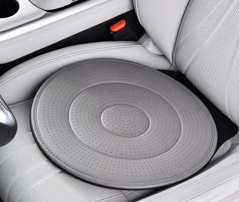 Gray 360 Degree Rotating Car Seat Cushion - 53cm Nano Tech Swivel Mobility Aid - Easy Vehicle Entry and Exit for Seniors, Breathable Non Slip Ergonomic Support for Home Office and Travel - Image 1