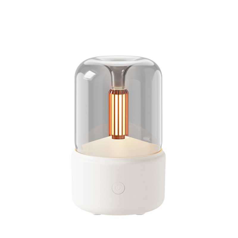 White Creative Candleligh Aromatherapy Diffuser USB Desktop Ambient Candle Lamp Humidifier - Image 1