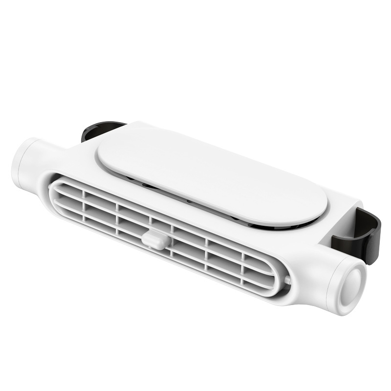 White Car Seat Back Headrest Fan USB Powered Turbine Cooling Fan with 3 Adjustable Speeds - Image 1