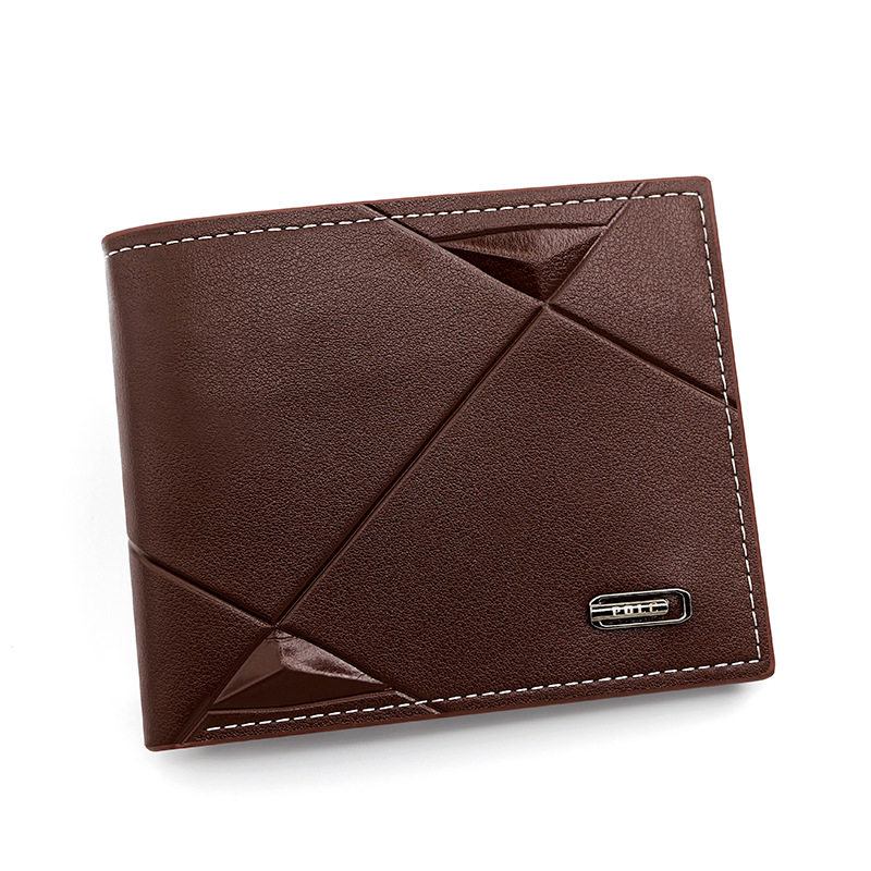 Brown Men's PU Leather Bifold Wallet - Slim Short Design with Zipper Coin Pocket - Multi Card Slots and ID Window for Everyday Use - Image 1
