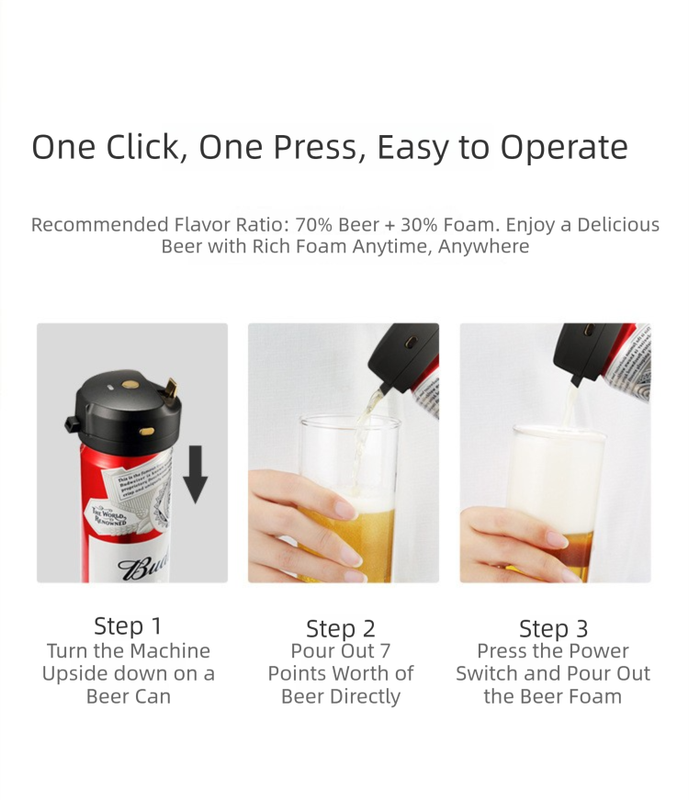 Portable Ultrasonic Beer Foam Maker - Clip-On Canned Beer Dispenser for Creamy Head - Battery Operated Bar Accessory - Image 3