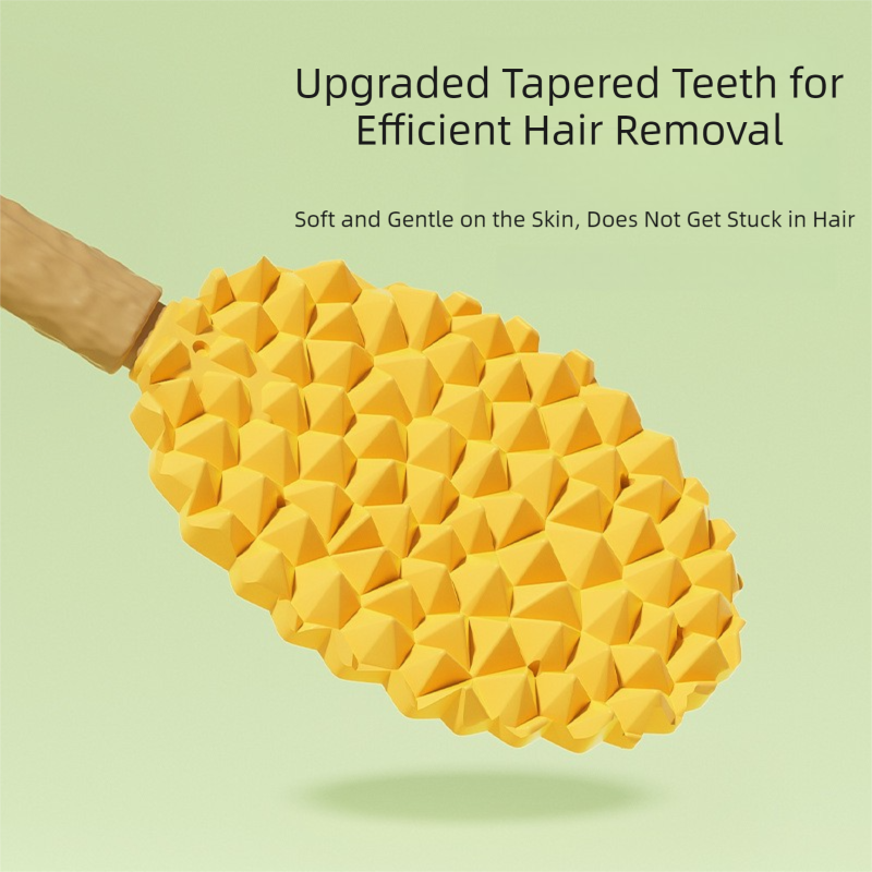 Yellow Pet Durian Massage Comb 2-Pack - Cat Deshedding Brush with Dual-Sided TPR Design for Soft Skin and Fur Cleaning - Image 3