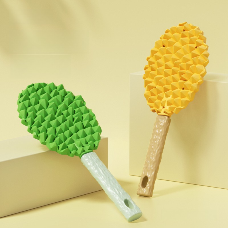 Green and Yellow Pet Durian Massage Comb 2-Pack - Cat Deshedding Brush with Dual-Sided TPR Design for Soft Skin and Fur Cleaning - Image 6