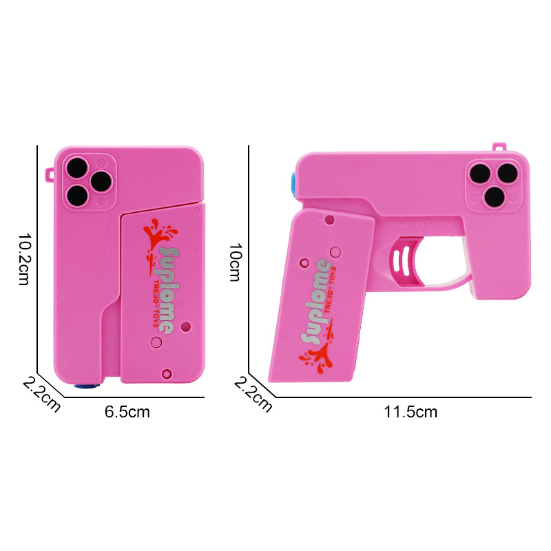 2 Pcs Blue Mini Foldable Phone Water Gun - Portable Dual-Nozzle Spray Toy for Summer Fun and Stress Relief - Image 5