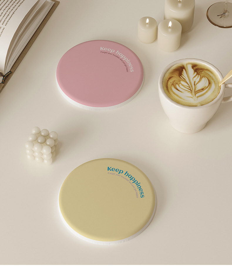 2 Pcs Pink Quick-Dry Natural Diatom Mud Coaster - Absorbent Bathroom Sink Mat for Kitchen and Washroom Use - Image 4