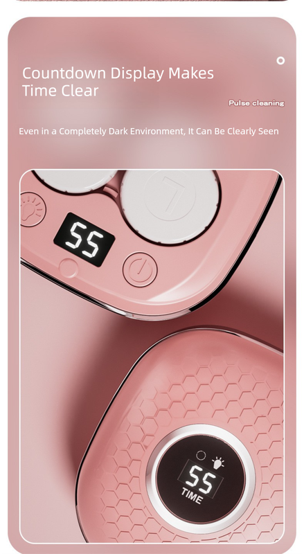 Purple Portable Sonic Wave Contact Lens Cleaner with LED Makeup Mirror - Automatic Electric Lens Cleaning Case for Daily Use - Image 3