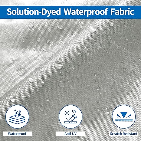 Black Heavy Duty Waterproof Tarp Covers with Storage Bag, Fits V-Hull, Fish&Ski, Pro-Style, Fishing, Runabout, Bass Boats, 14-16FT(530cm*290cm) - Image 3