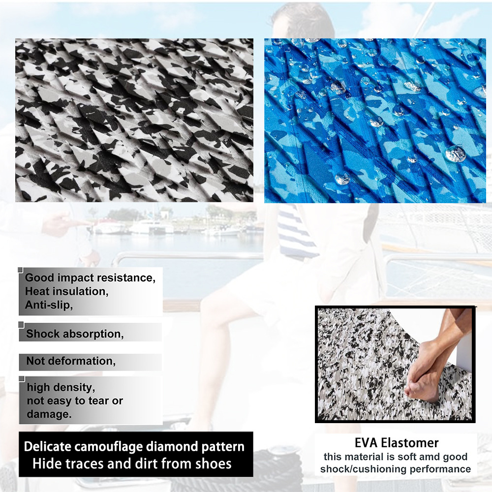 Snow Camouflage EVA Boat Deck Mat - Non-Slip, Waterproof Flooring for Yacht, Boat, and Outdoor Use(2400x300x5mm) - Image 2