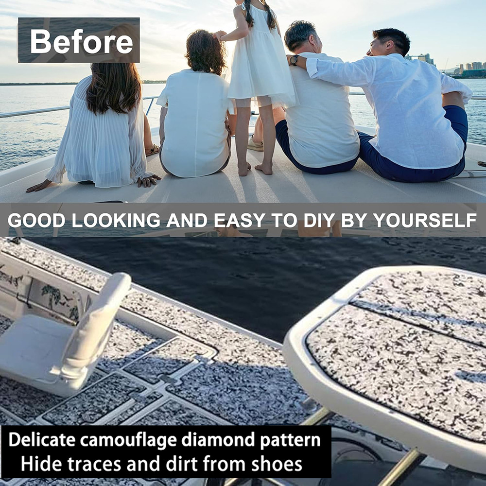 Snow Camouflage EVA Boat Deck Mat - Non-Slip, Waterproof Flooring for Yacht, Boat, and Outdoor Use(2400x300x5mm) - Image 4