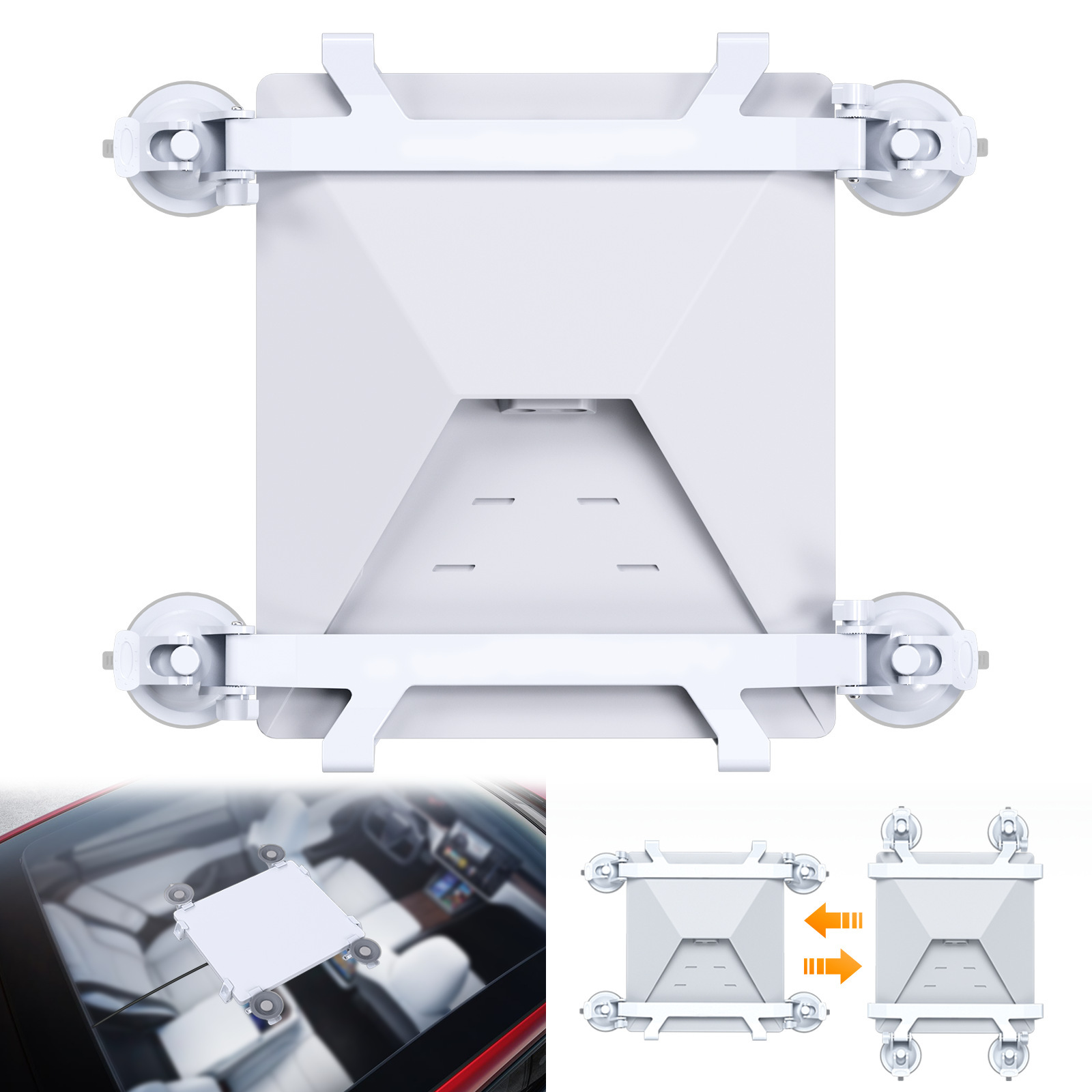 White Star Mini Car Suction Mount Bracket - Universal Glass Mount for Roof, Skylight, and Vehicle Windows - Image 1