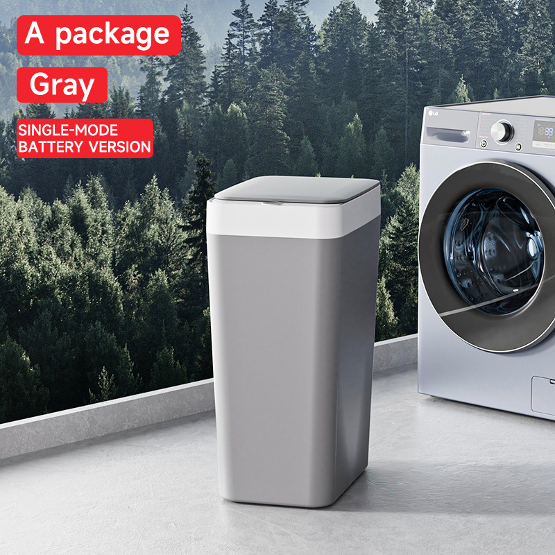 Grey Smart Sensor Trash Can – Slim, Durable, and Hands-Free Waste Bin for Kitchen, Bathroom, or Living Room - Image 1