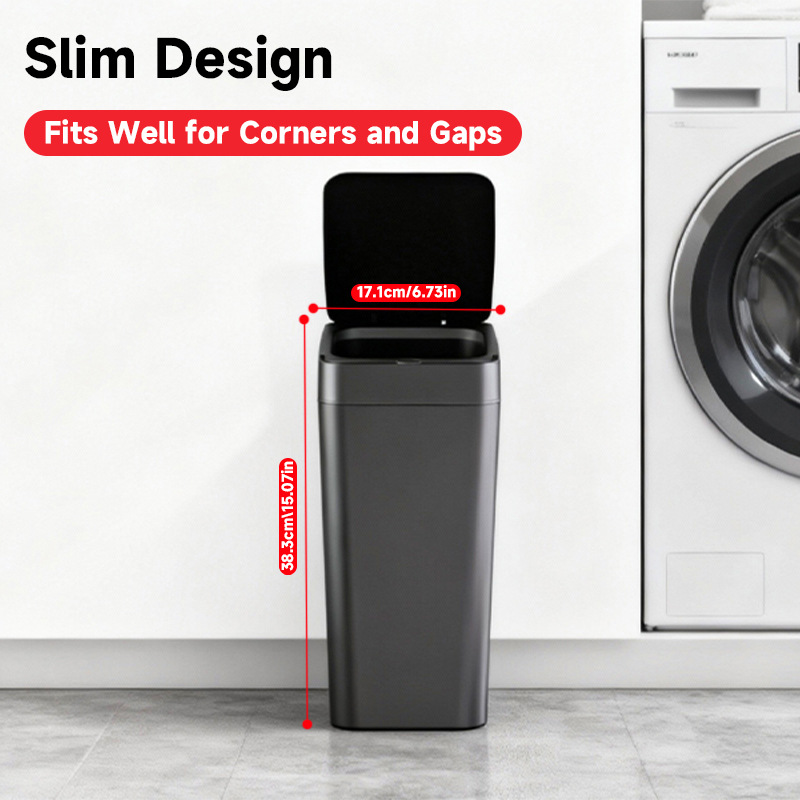 White Smart Sensor Trash Can – Slim, Durable, and Hands-Free Waste Bin for Kitchen, Bathroom, or Living Room - Image 3
