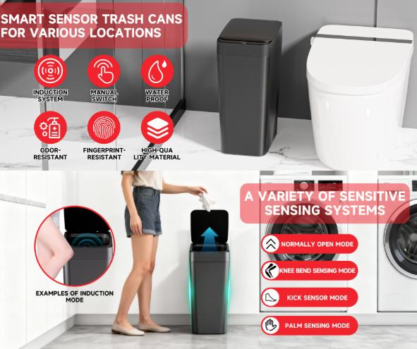 White Smart Sensor Trash Can – Slim, Durable, and Hands-Free Waste Bin for Kitchen, Bathroom, or Living Room - Image 4