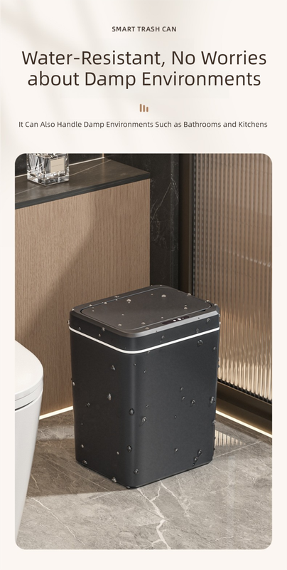 White Smart Sensor Trash Can – 20L Capacity, Touch-Free Operation with Odor-Blocking & Waterproof Design - Image 4