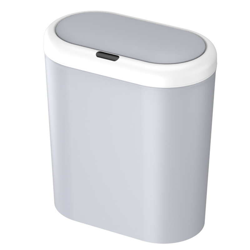 Grey Smart Sensor Trash Can – 15L Capacity, Compact Design for Home Use with Automatic Induction Opening(Three sensor modes) - Image 1