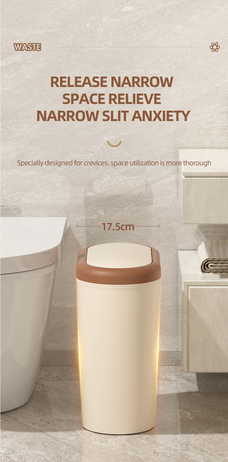 Grey Smart Sensor Trash Can – 15L Capacity, Compact Design for Home Use with Automatic Induction Opening(Three sensor modes) - Image 7