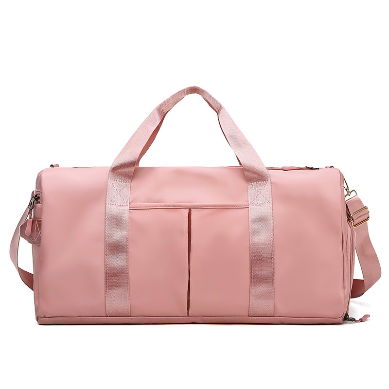 Pink Large Capacity Travel Duffel Bag – Wet & Dry Separation, Shoe Compartment, and Luggage Sleeve for Gym, Yoga, and Short Trips - Image 1