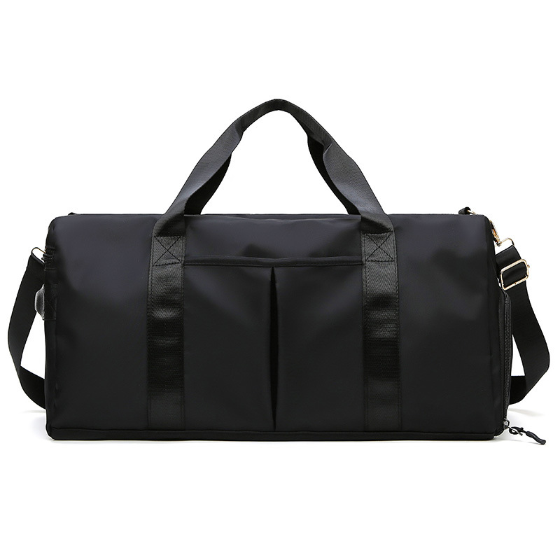 Black Large Capacity Travel Duffel Bag – Wet & Dry Separation, Shoe Compartment, and Luggage Sleeve for Gym, Yoga, and Short Trips - Image 1