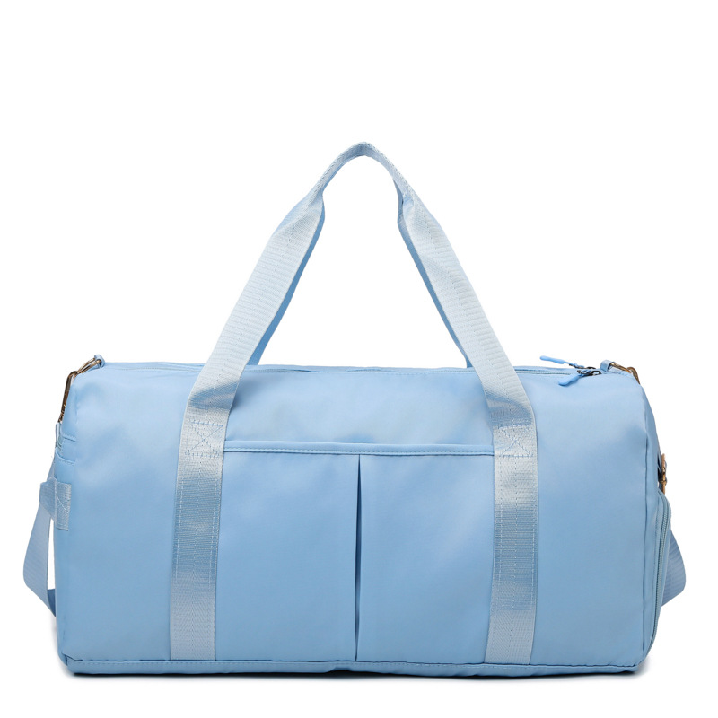 Blue Large Capacity Travel Duffel Bag – Wet & Dry Separation, Shoe Compartment, and Luggage Sleeve for Gym, Yoga, and Short Trips - Image 1