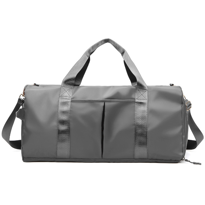 Grey Large Capacity Travel Duffel Bag – Wet & Dry Separation, Shoe Compartment, and Luggage Sleeve for Gym, Yoga, and Short Trips - Image 1