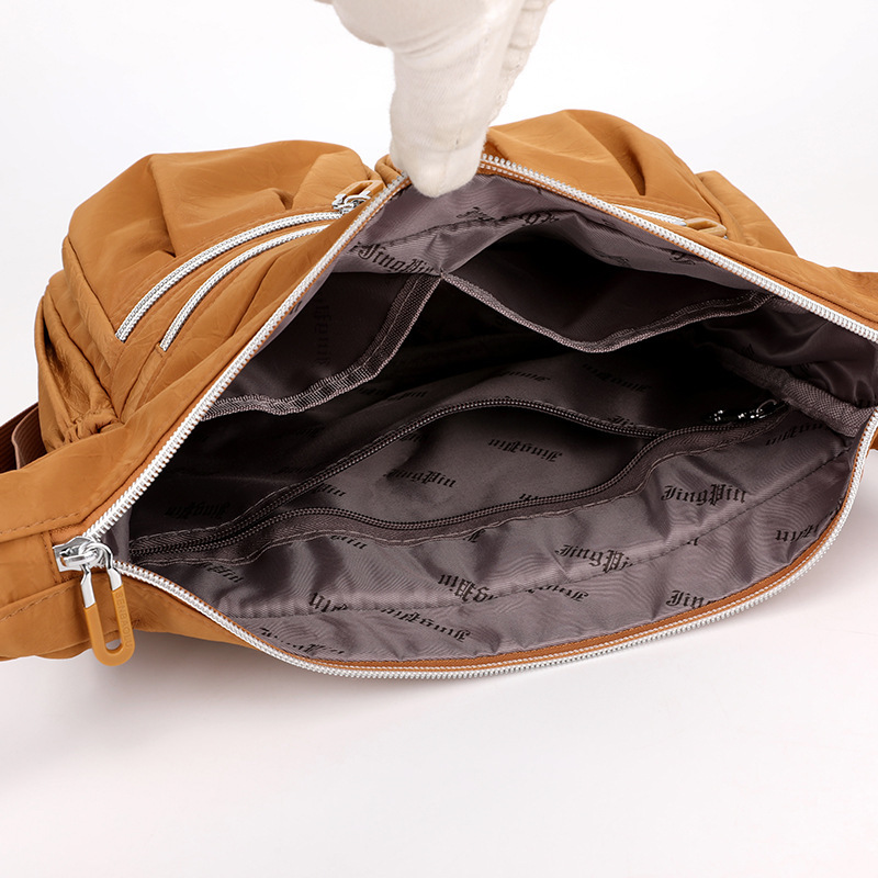 Brown Multi-Pocket Lightweight Nylon Crossbody Bag – Stylish, Functional, and Spacious Shoulder Bag for Women - Image 8
