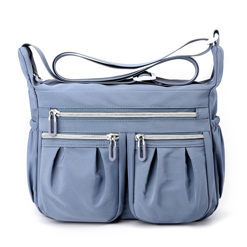 Blue Multi-Pocket Lightweight Nylon Crossbody Bag – Stylish, Functional, and Spacious Shoulder Bag for Women - Image 1