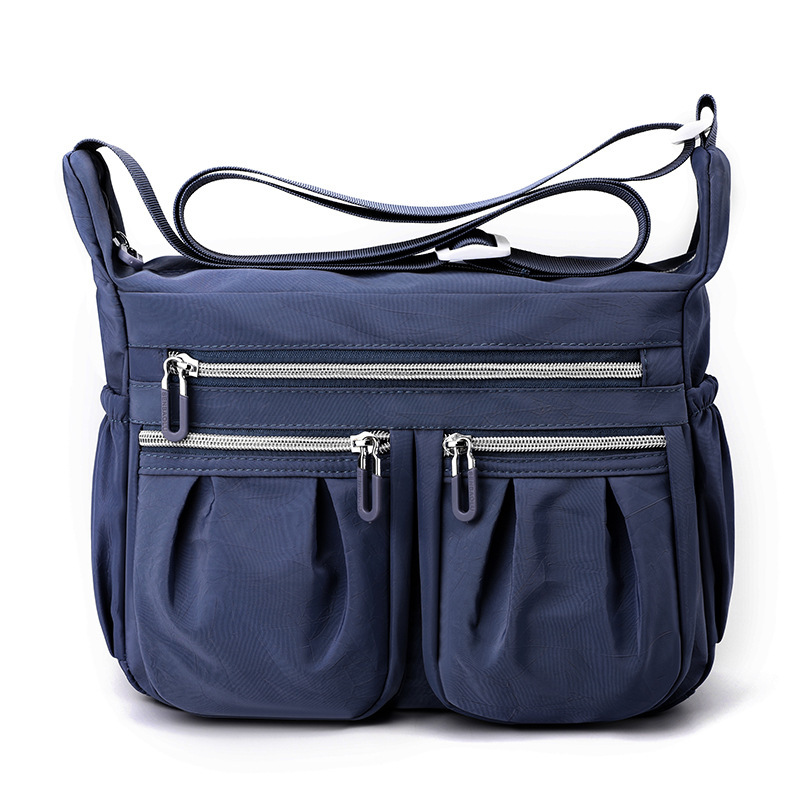 Dark Blue Multi-Pocket Lightweight Nylon Crossbody Bag – Stylish, Functional, and Spacious Shoulder Bag for Women - Image 1