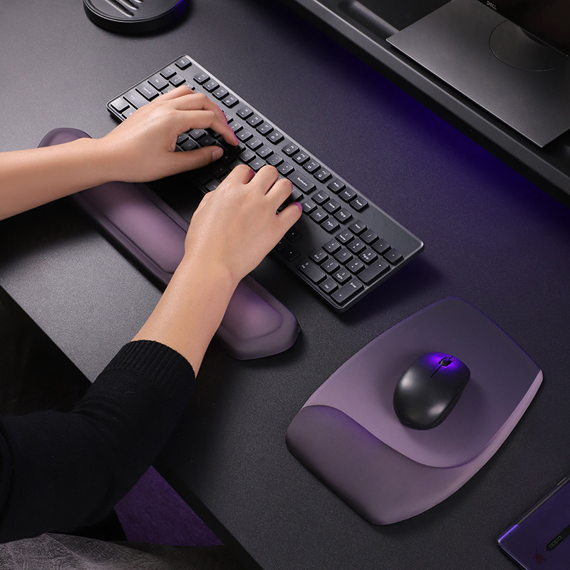 Red and Grey Comfortable Memory Foam Wrist Rest Set – Ergonomic Mouse Pad & Keyboard Hand Support for Office and Home Use - Image 3