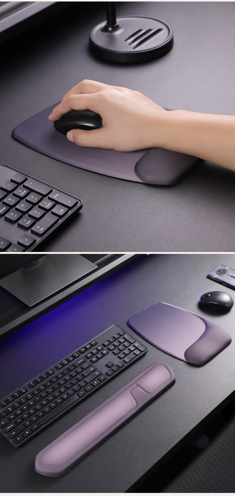 Red and Grey Comfortable Memory Foam Wrist Rest Set – Ergonomic Mouse Pad & Keyboard Hand Support for Office and Home Use - Image 6