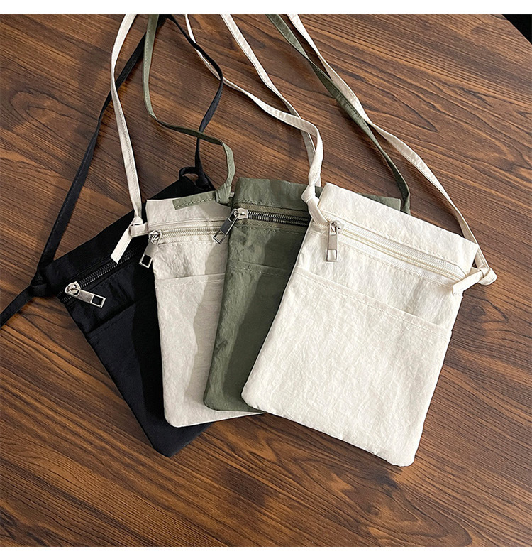 Dark Beige Minimalist Lightweight Nylon Crossbody Phone Bag - Compact & Stylish for Women - Image 3