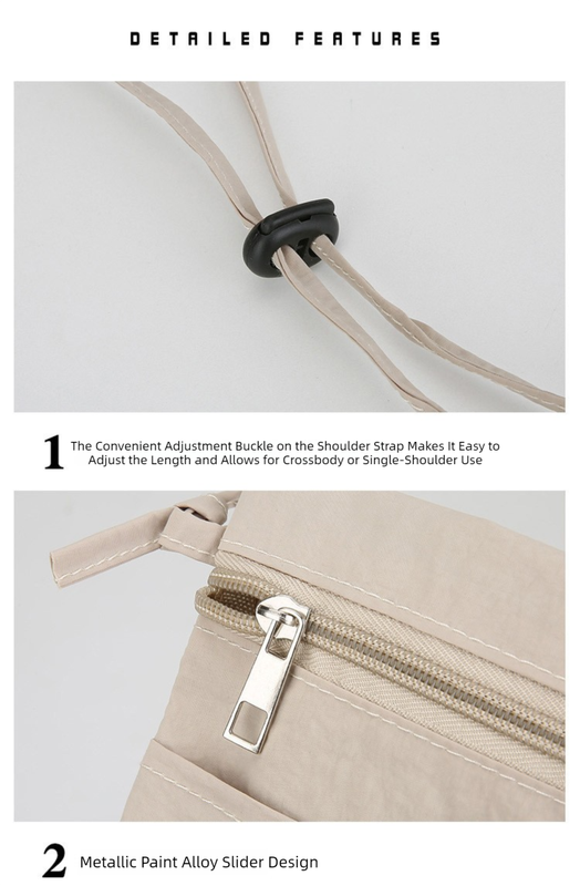 Dark Beige Minimalist Lightweight Nylon Crossbody Phone Bag - Compact & Stylish for Women - Image 4