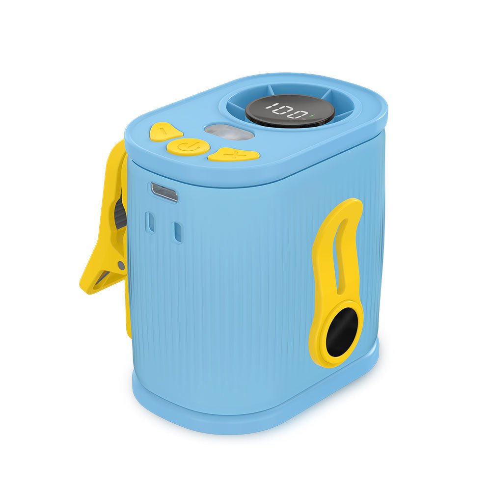 Blue High-Speed Mini Clip Fan with 360° Rotation – Portable, Rechargeable & Multi-Functional Cooling Solution - Image 1