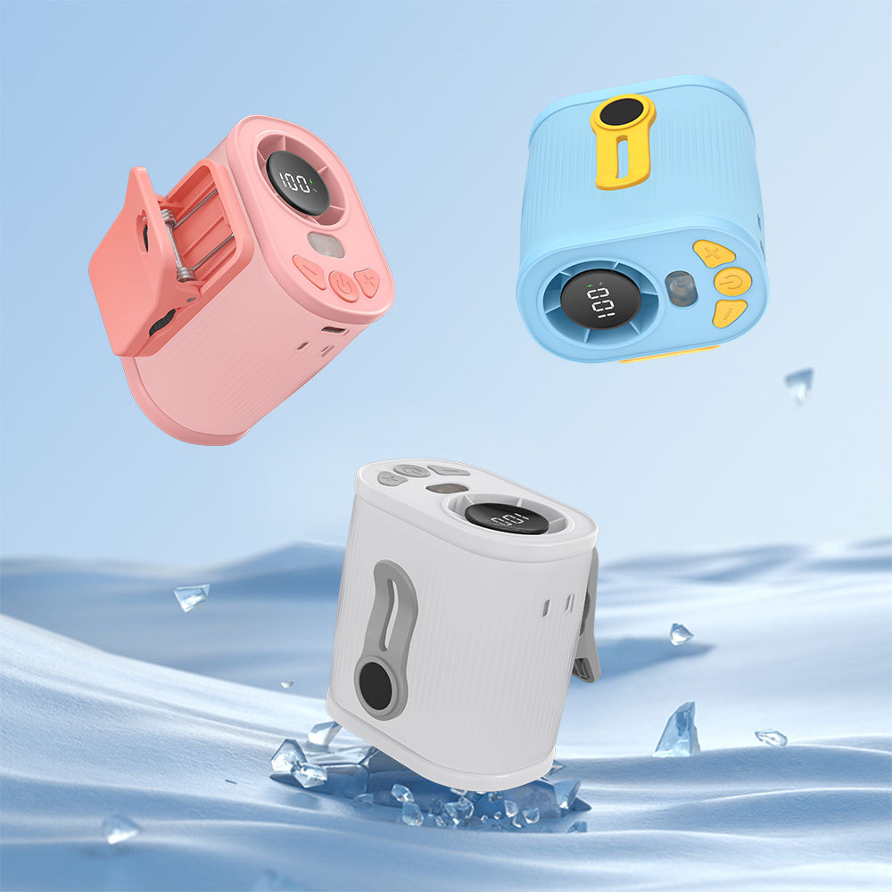 Blue High-Speed Mini Clip Fan with 360° Rotation – Portable, Rechargeable & Multi-Functional Cooling Solution - Image 2