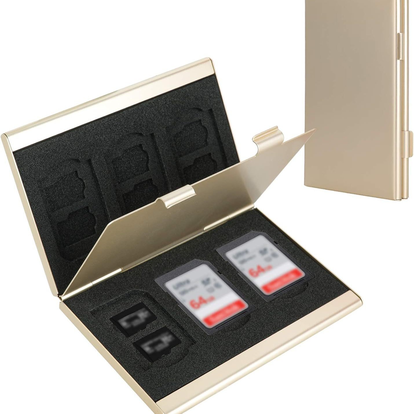 Gold High-Quality Aluminum SD & TF Card Case – Premium Storage Solution for Memory Cards(Memory card not included) - Image 1