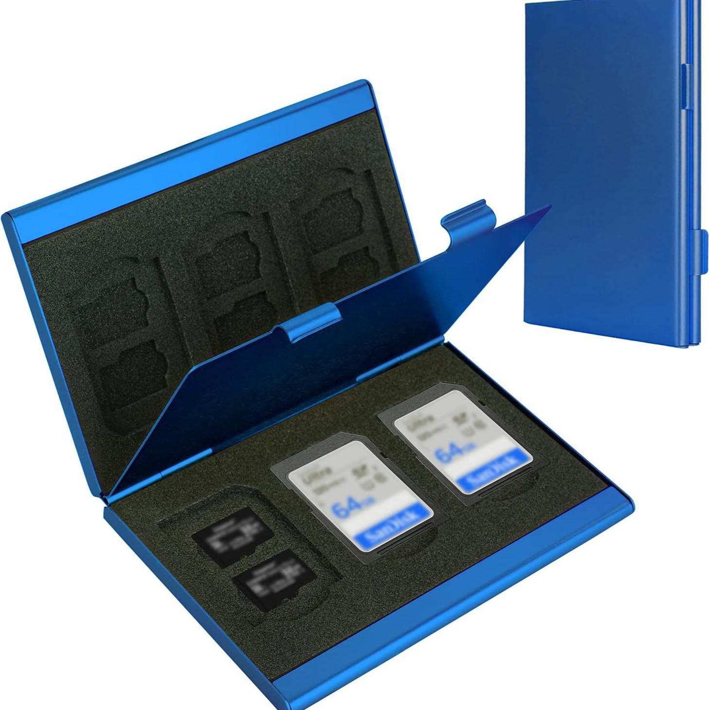 Blue High-Quality Aluminum SD & TF Card Case – Premium Storage Solution for Memory Cards(Memory card not included) - Image 1