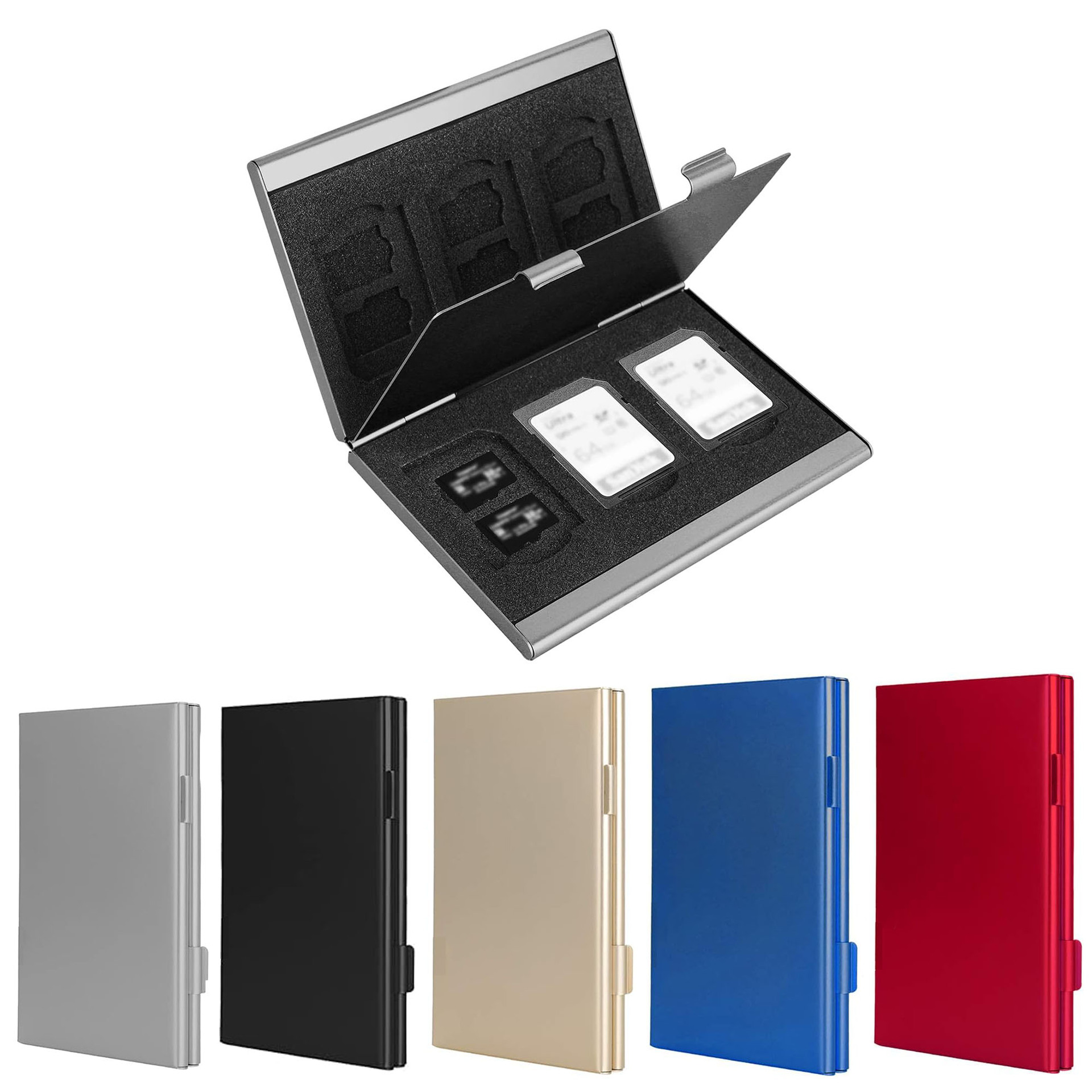 Blue High-Quality Aluminum SD & TF Card Case – Premium Storage Solution for Memory Cards(Memory card not included) - Image 2