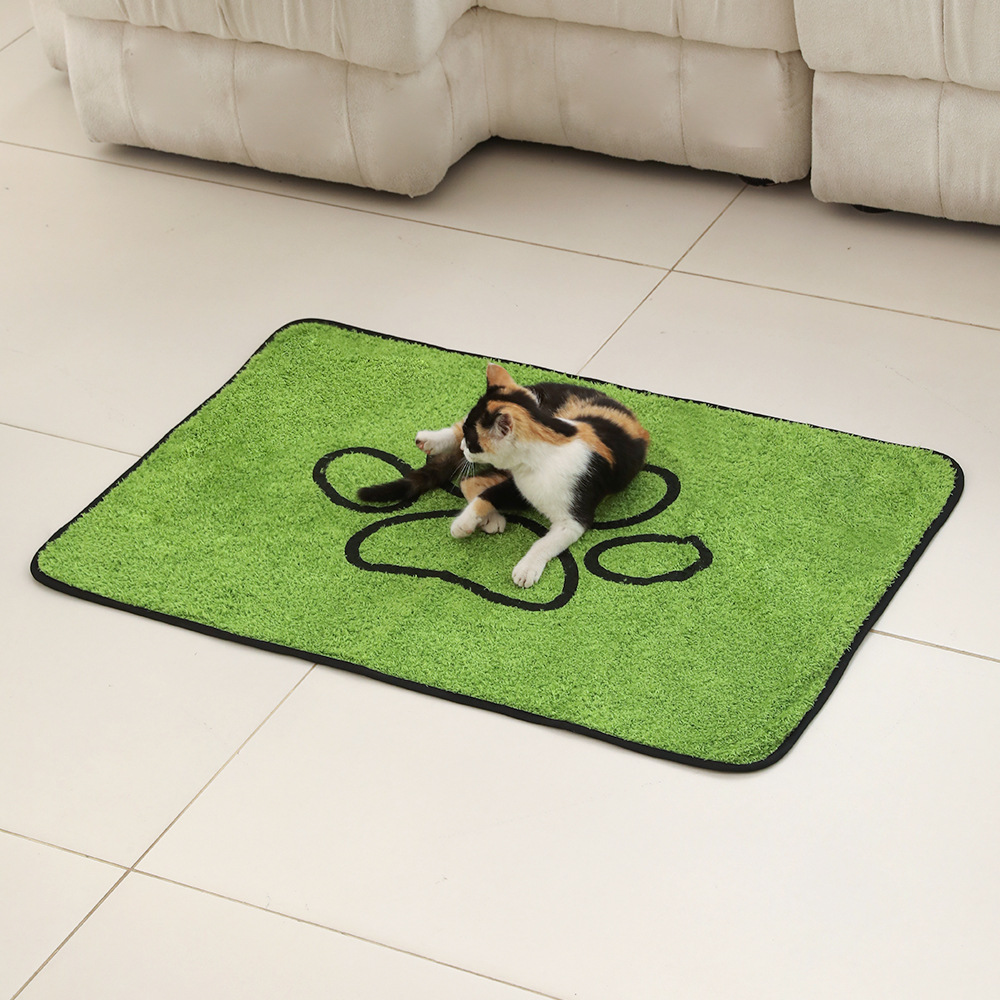 2 Pcs Artificial Grass Pet Mat – Soft, Fast-Drying & Non-Slip Sleeping Pad for Cats and Dogs(60*90cm) - Image 4