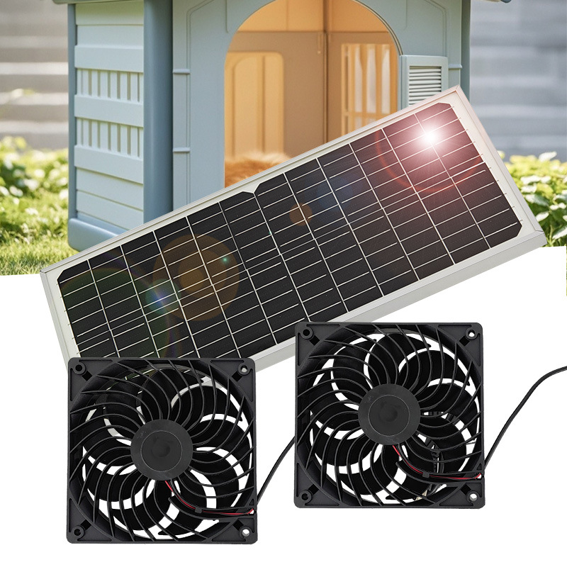 Solar Panel Fan Kit – 16W Monocrystalline Solar Powered Ventilation System with Dual Fans - Image 3