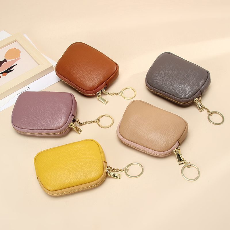 Claret Stylish Mini Zipper Wallet for Women – Compact PU Coin Purse with Key Ring & Card Storage (3-Pack) - Image 5