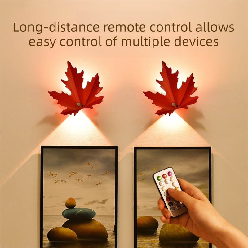 2 Pcs Maple Leaf Smart Motion-Sensing LED Night Light – Magnetic & Self-Adhesive - Image 3
