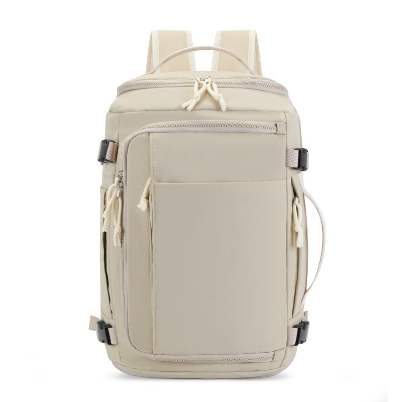 Beige Stylish & Spacious Backpack – Lightweight, Expandable Travel & Daily Use Rucksack (31×20×43cm) - Image 1