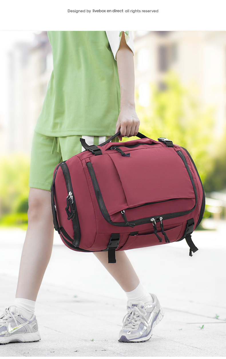 Dark Red Stylish & Spacious Backpack – Lightweight, Expandable Travel & Daily Use Rucksack (31×20×43cm) - Image 7