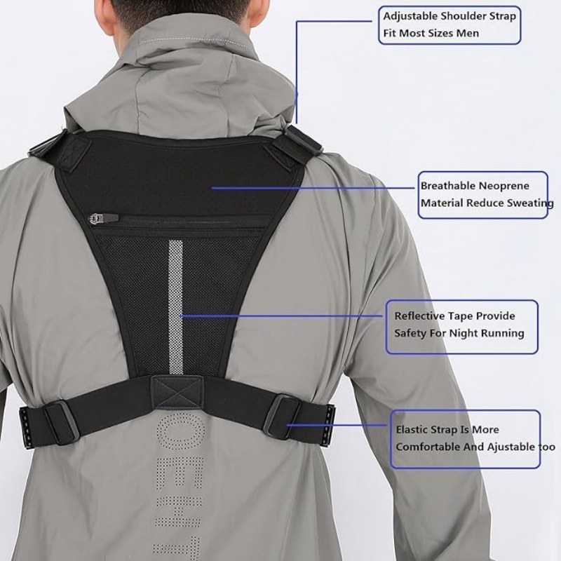 Brown Outdoor Tactical Chest Pack – Lightweight Running & Hiking Vest for Men (27×17×5cm) - Image 3