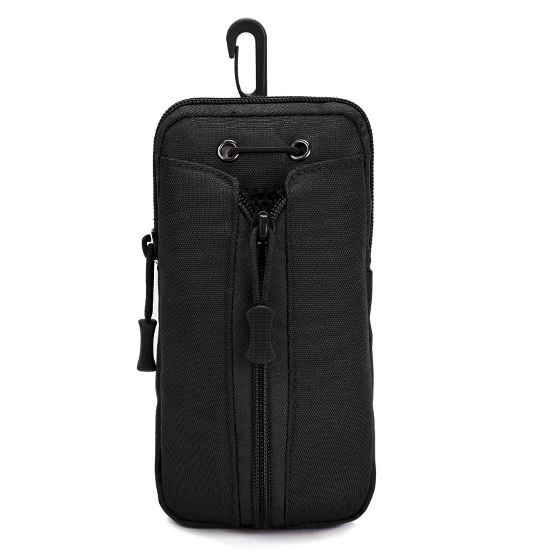 Black Multi-Functional Outdoor Water Bottle & Phone Pouch – Tactical Zippered Waist Pack for Travel, Hiking, and Daily Use - Image 1