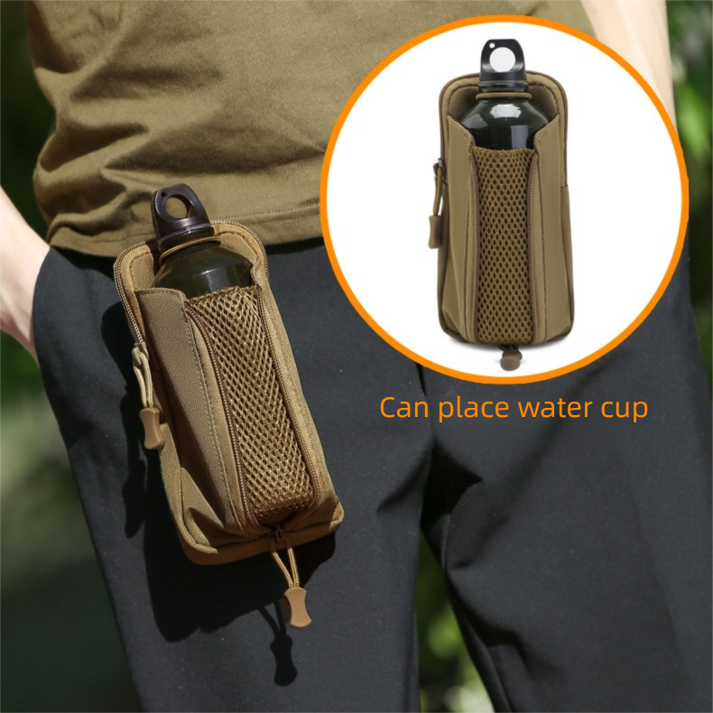 Green Multi-Functional Outdoor Water Bottle & Phone Pouch – Tactical Zippered Waist Pack for Travel, Hiking, and Daily Use - Image 7