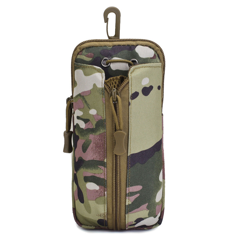 Green camouflage Multi-Functional Outdoor Water Bottle & Phone Pouch – Tactical Zippered Waist Pack for Travel, Hiking, and Daily Use - Image 1