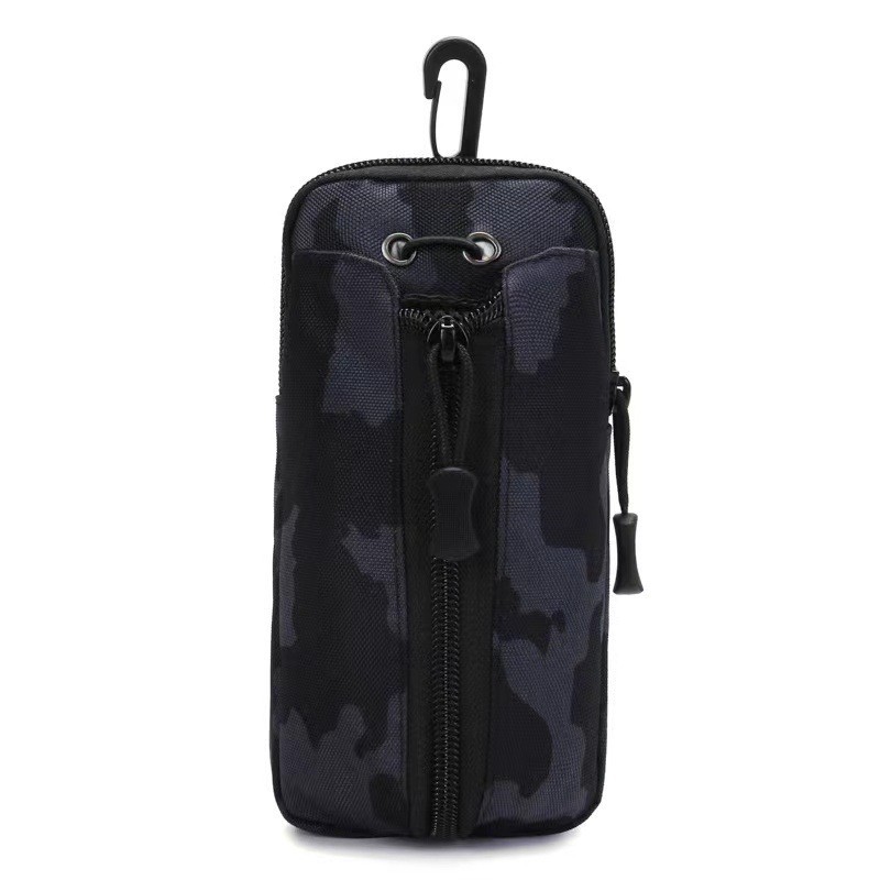 Black camouflage Multi-Functional Outdoor Water Bottle & Phone Pouch – Tactical Zippered Waist Pack for Travel, Hiking, and Daily Use - Image 1