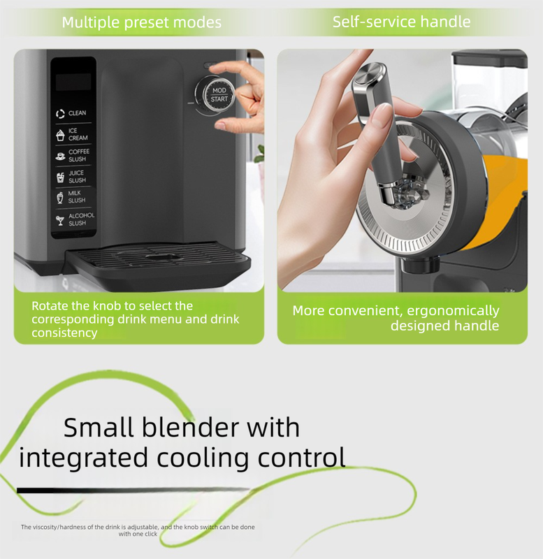 Dark Grey Compact Home Cold Drink & Ice Cream Maker – Multi-Functional Slush, Milkshake, Coffee, Cocktail & Ice Cream Machine with Auto-Clean Function (AU Plug) - Image 4