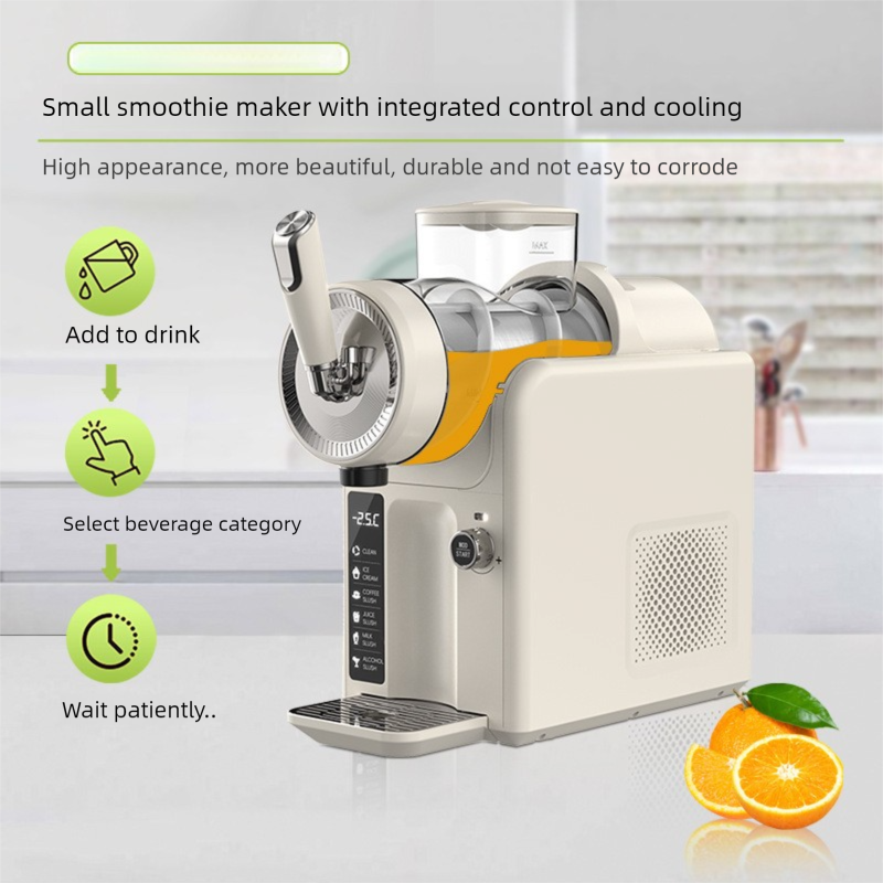 White Compact Home Cold Drink & Ice Cream Maker – Multi-Functional Slush, Milkshake, Coffee, Cocktail & Ice Cream Machine with Auto-Clean Function (AU Plug) - Image 1