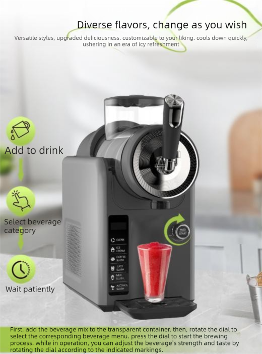 White Compact Home Cold Drink & Ice Cream Maker – Multi-Functional Slush, Milkshake, Coffee, Cocktail & Ice Cream Machine with Auto-Clean Function (AU Plug) - Image 5
